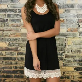 Women Ladies Sleeveless Vest Tank Mini Dress Tunic Lace Sundress LE2 SM6